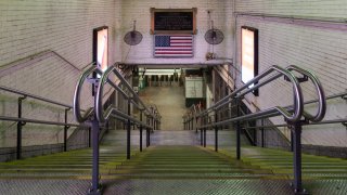 Park Street Station on the MBTA subway system, located at the intersection of Park Street and Tremont Street under Boston Common in downtown Boston. One of the two oldest stations on the “T”.