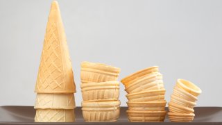 Empty ice cream cones
