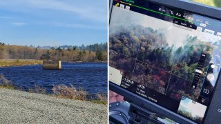 Images of a brush fire shared by the Lynn Fire Department on Monday, May 9, 2022.