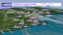 A map showing expected high temperatures across New England on Tuesday, May 31, 2022.