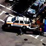 A Boston EMS vehicle that was damaged in a crash on Tuesday, May 17, 2022.