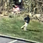 Surveillance video shows a person who is believed to have tried to kidnap a woman in Burlington, Massachusetts, on Sunday, May 8, 2022.