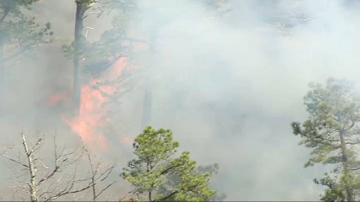 Blue Hills Reservation Brush Fire Burning NBC Boston