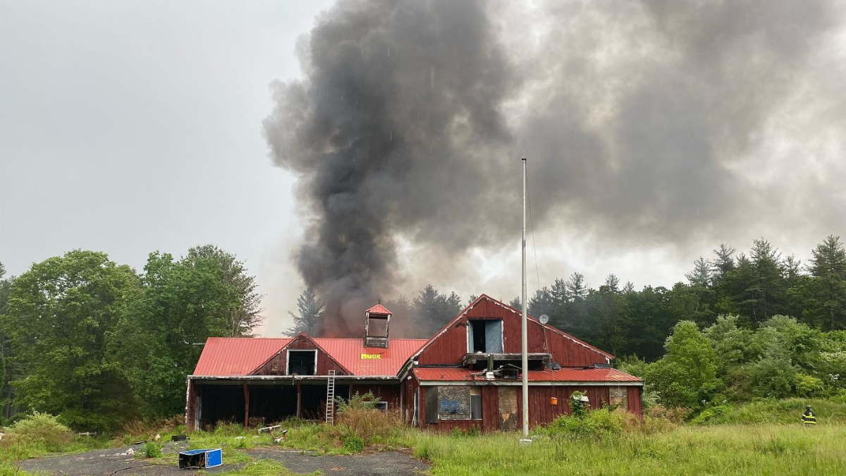 Empty Barn Catches Fire in Stow, Massachusetts