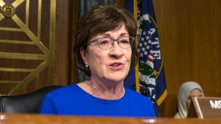 WASHINGTON, DC – JUNE 14: Senator Susan Collins (R-ME) speaks during the Senate Special Committee on Aging prior to a hearing on “Military Caregivers: Families Serving for the Long Run” on June 14, 2017 in Washington, DC.