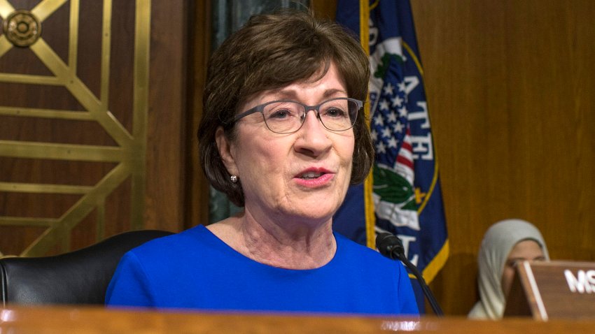 WASHINGTON, DC – JUNE 14: Senator Susan Collins (R-ME) speaks during the Senate Special Committee on Aging prior to a hearing on “Military Caregivers: Families Serving for the Long Run” on June 14, 2017 in Washington, DC.