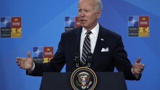 US President Joe Biden holds a press conference on the last day of the NATO Summit at the IFEMA Convention Center, in Madrid, Spain on June 30, 2022.