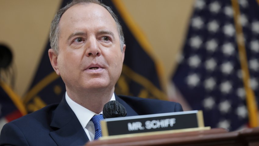 Rep. Adam Schiff (D-CA) delivers remarks during the fourth hearing by the House Select Committee to Investigate the January 6th Attack on the U.S. Capitol in the Cannon House Office Building on June 21, 2022 in Washington, DC.