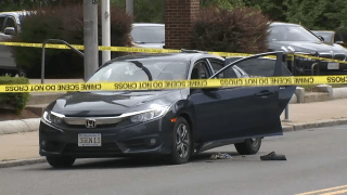 The scene of a shooting in Brockton, Massachusetts, that left a person injured Friday, June 3, 2022.