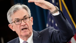 Federal Reserve Board Chairman Jerome Powell speaks during a news conference after a Federal Open Market Committee meeting on January 29, 2020 in Washington, DC.
