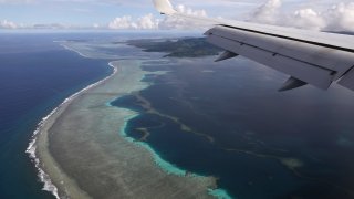 The aerial photo shows Pohnpei International Airport