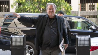 Former White House strategist Steve Bannon arrives at the federal court in Washington, Thursday, July 21, 2022.