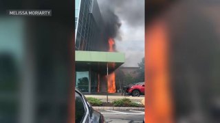 An image of a fire at Derry Medical Center in Derry, New Hampshire