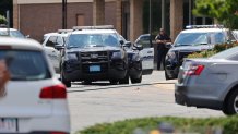 Police at a Home Depot in Chelsea, Massachusetts, on Thursday, July 7, 2022.