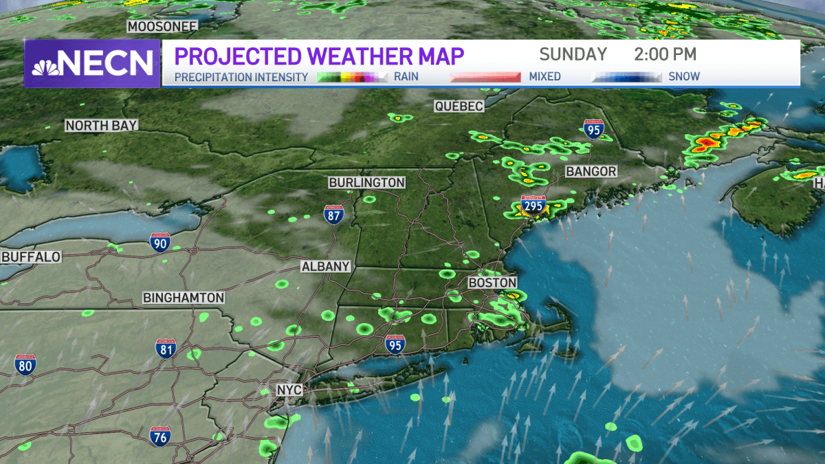 Showers Possible Sunday, Rain Chances Increase Monday – NBC Boston