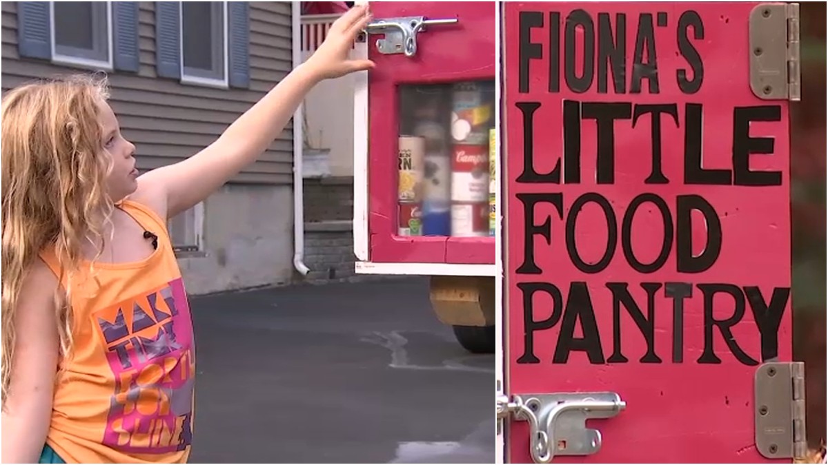 Natick 7YearOld Builds ‘Fiona’s Little Food Pantry’ NBC Boston
