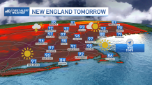 Highs reaching 95 to 100 degrees will set records for some New England cities, including Boston.