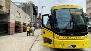 The MBTA invited Boston Mayor Michelle Wu and others on a ride-along to show the route of shuttle buses that will replace Orange Line service.