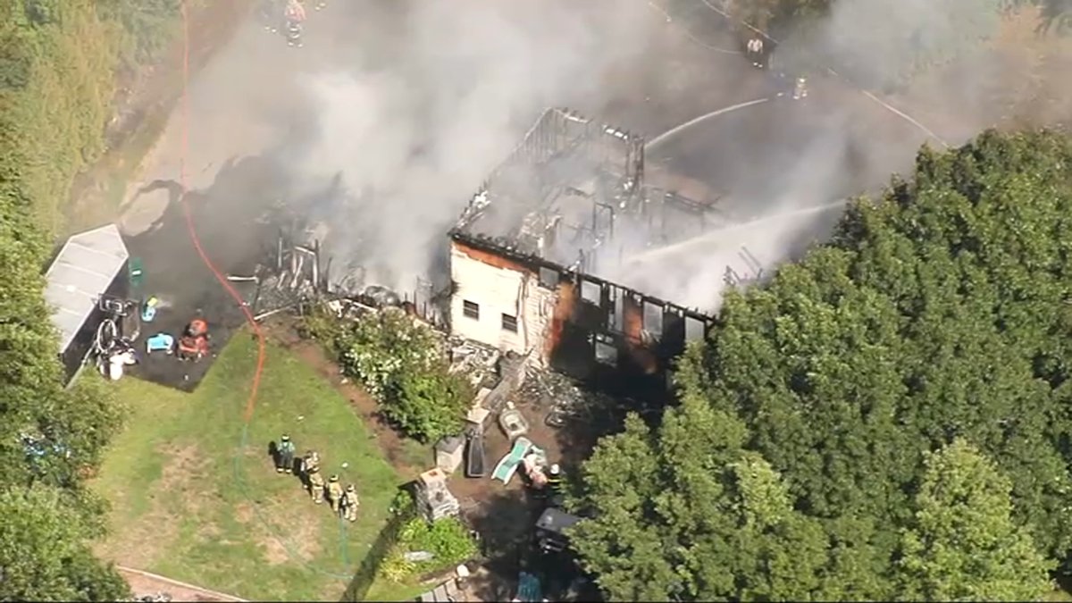 RAW VIDEO Fiery Explosion Guts Building in Brookline, NH NBC Boston