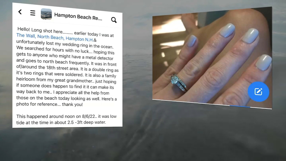 Woman Reunited With Ring She Lost at NH Beach Thanks to Facebook Post