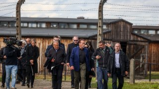 Arnold Schwarzenegger Visits Auschwitz Memorial