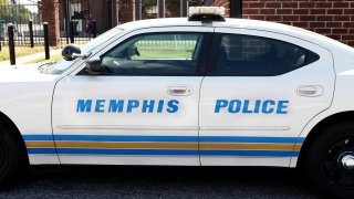 FILE - Memphis Police vehicle sits outside the Memphis Police Department