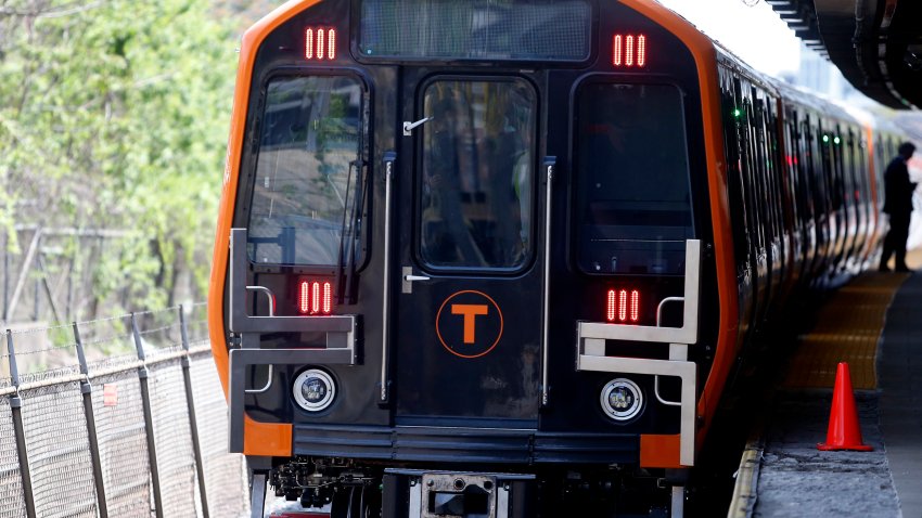MEDFORD, MA – MAY 15: A new MBTA Orange Line car is pictured at Wellington Station in Medford, MA on May 15, 2018. The first new train is expected to enter passenger service late this year, with more trains following until the fleet is fully replaced by 2021. In the meantime, the new trains will add to the existing fleet, which should boost capacity by increasing the frequency of rush-hour service. (Photo by Jessica Rinaldi/The Boston Globe via Getty Images)