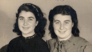 Ruth Scheuer Siegler, left, and Ilse Scheuer Nathan in Bilthoven, Netherlands, 1941. The Scheuer sisters were six and nine when Adolf Hitler rose to power.