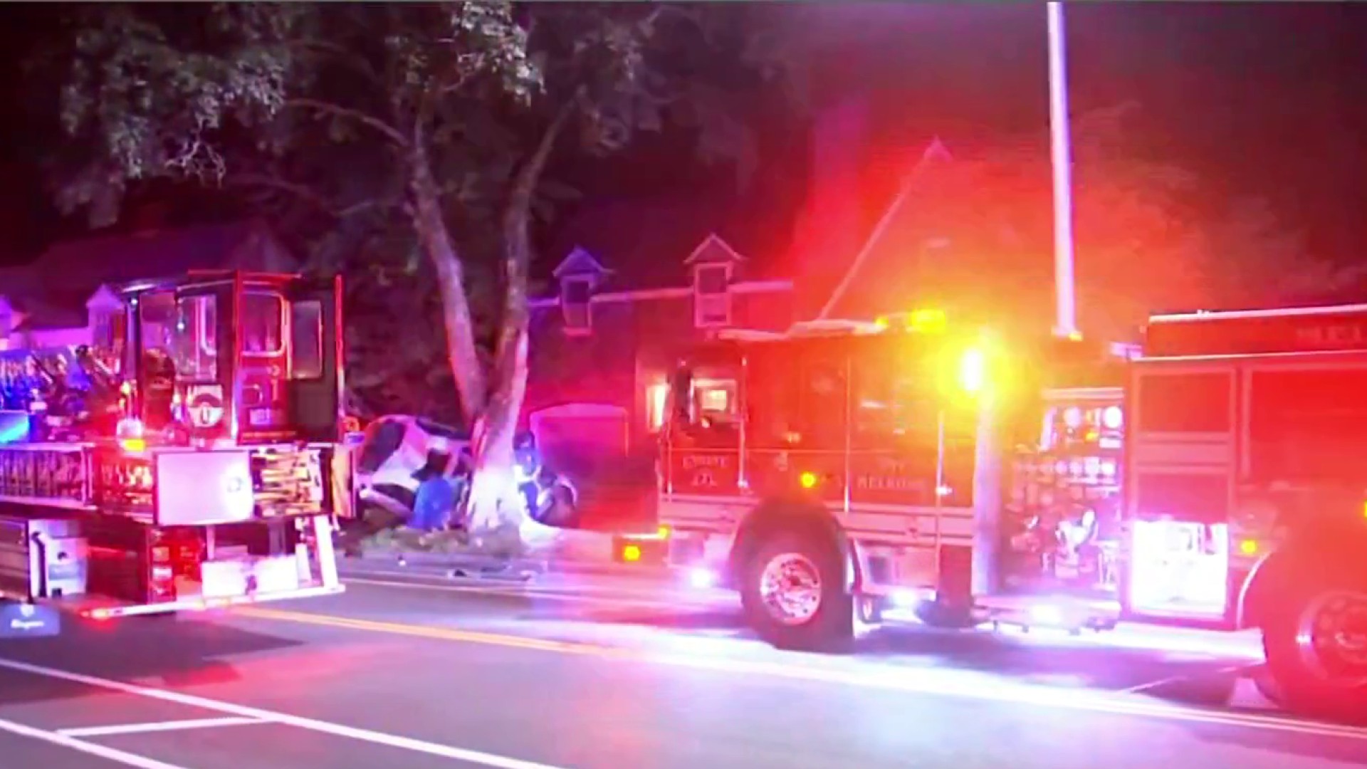 Melrose MA Crash Kills One NBC Boston   Serious Overnight Crash In Melrose1 