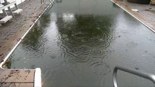 A Providence, Rhode Island, pool flooded with storm runoff.