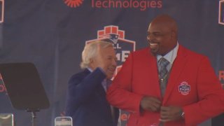 Vince Wilfork was inducted into the Patriots Hall of Fame on Saturday, Sept. 24, 2022.