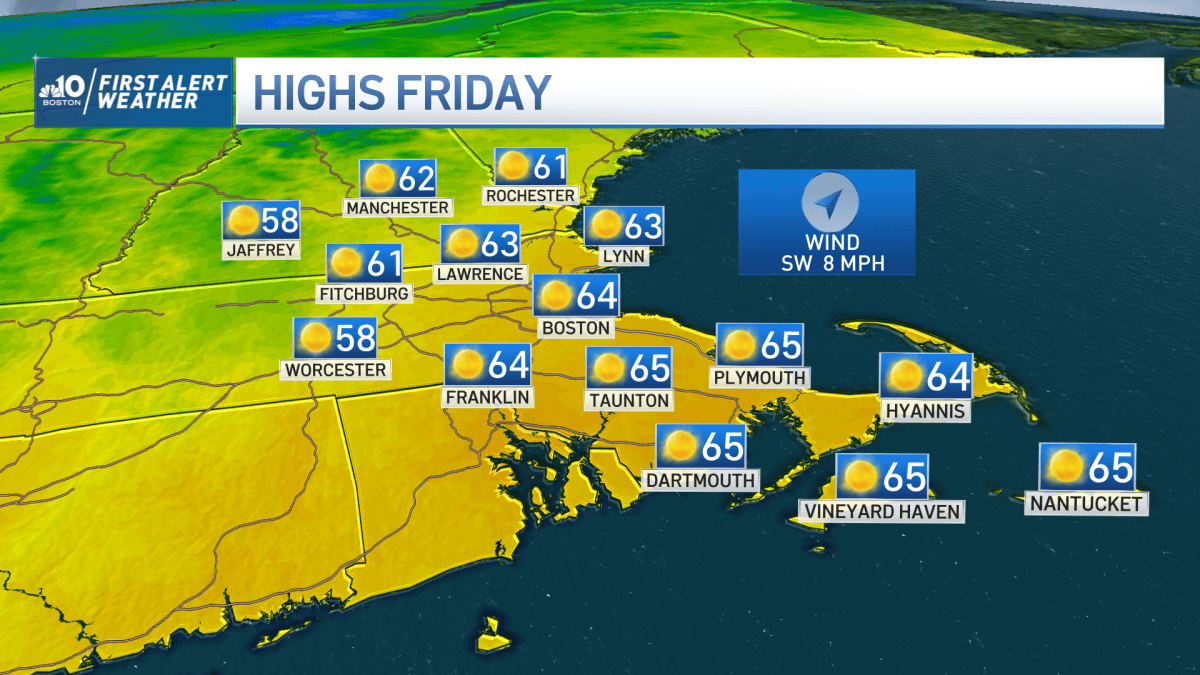 New England Weather: Highs Into the 60s Today – NBC Boston