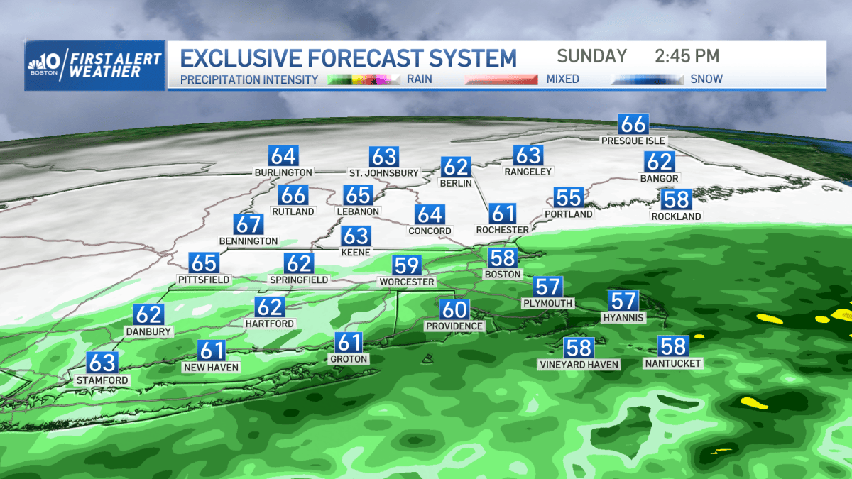 Cloudy and Soggy Sunday to in New England – NBC Boston