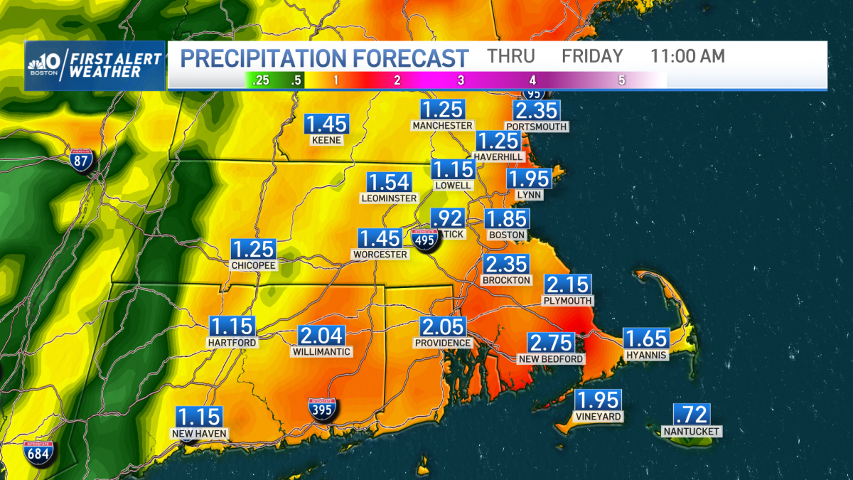 New England Weather Wind Gusts, Downpours, Thunder Tonight NBC Boston