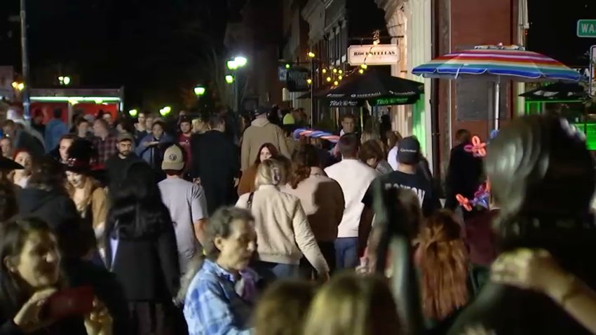 Crowds in Salem, Massachusetts