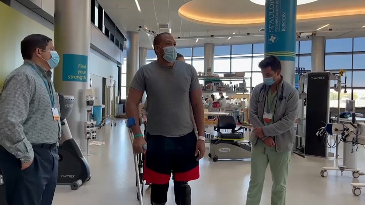 Man Learning to Walk Again After Losing Legs in Boston Construction