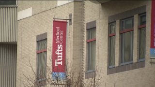 An exterior of a Tufts Medical Center building