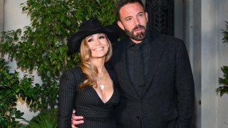 Jennifer Lopez and Ben Affleck at the Ralph Lauren Spring 2023 ready to wear runway show held at The Huntington Museum and Gardens on October 13, 2022 in San Marino, California.