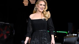 Adele performs on stage