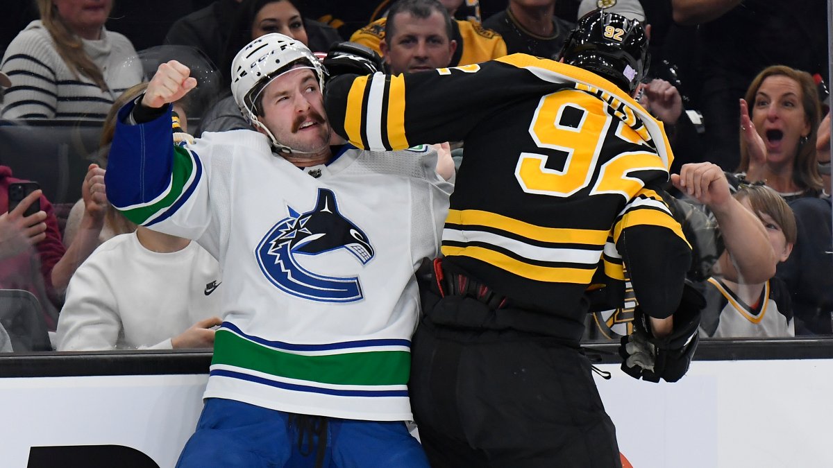 Bruins goalie Linus Ullmark scores empty-net goal in win over Canucks