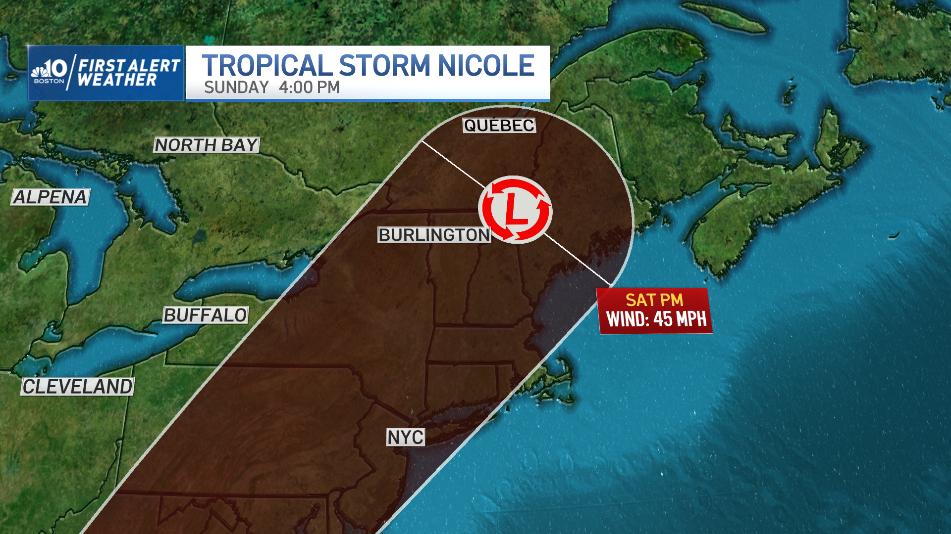 As Nicole strengthens while approaching Florida, how will its remnants  impact Boston?
