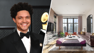 The inside of Trevor Noah's Penthouse showcases renovated amenities and skyline views.