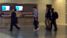 Prince William in an airport on a trip from Memphis to Dallas in 2014.