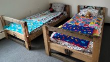 Beds donated to a needy Vermont family.