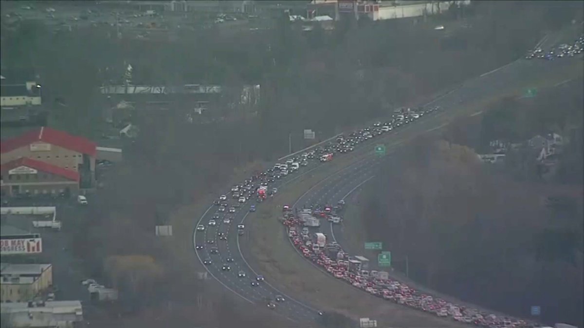 Danvers MA Crash on Interstate 95 Closing Traffic NBC Boston