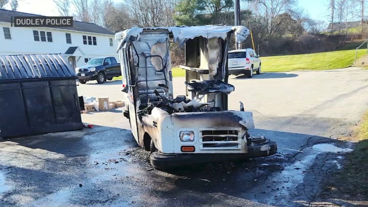 Mail Truck Catches Fire in Dudley, MA NBC Boston