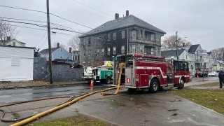 A massive fire caused a building on South Second Street to collapse in New Bedford, Massachusetts, on Saturday, Dec. 3, 2022.