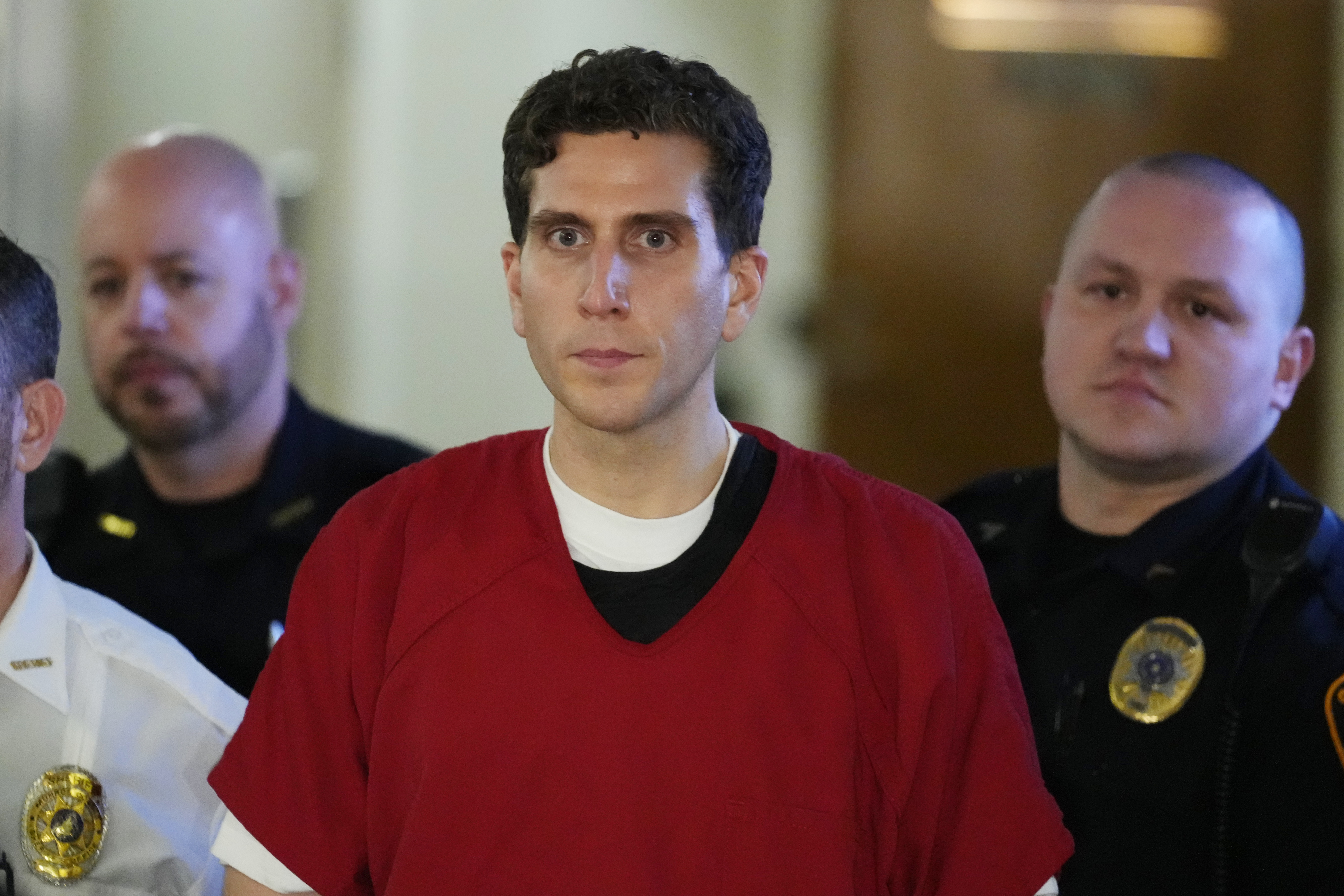 Bryan Kohberger, who is accused of killing four University of Idaho students, is escorted to an extradition hearing at the Monroe County Courthouse in Stroudsburg, Pa., Jan. 3, 2023.