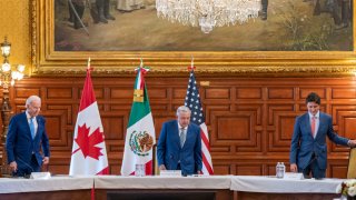 President Joe Biden meets with Canadian Prime Minister Justin Trudeau in Mexico City, on January 10, 2023, during the North American Leaders Summit.