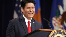 U.S. Attorney for the District of Maryland Robert Hur delivers remarks during Deputy Attorney General Rod Rosenstein's farewell ceremony at the Robert F. Kennedy Main Justice Building May 09, 2019 in Washington, DC. Rosenstein, who has worked for the federal government for more than 29 years, will be most remembered for overseeing special counsel Robert Mueller's investigation into Russian interference in the 2018 presidential election. 